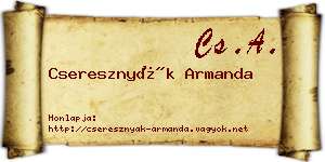 Cseresznyák Armanda névjegykártya